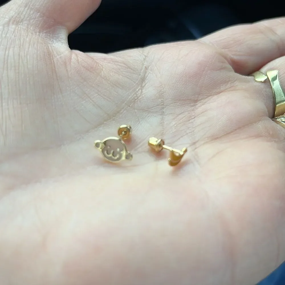 HOST PICK 14k gold plated Banana&Monkey Earrings